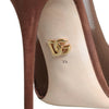 Dolce & Gabbana Brown Mesh Viscose Ankle Strap Pumps Shoes