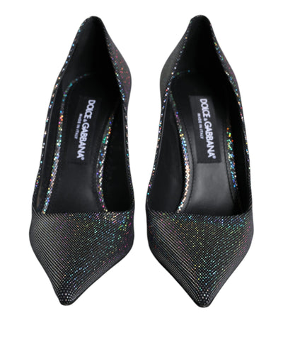 Dolce & Gabbana Multicolor Strass Leather Heels Pumps Shoes