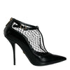 Dolce & Gabbana Black Mesh Patent Leather Heels Pumps Shoes