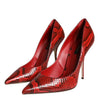 Dolce & Gabbana Red Leather Stiletto High Heels Pumps Shoes