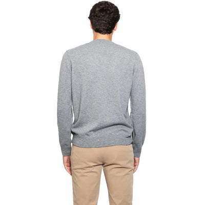 Alpha Studio Gray Wool Men Sweater