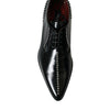 Dolce & Gabbana Black Leather Crystal Dress Formal Shoes