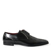 Dolce & Gabbana Black Leather Crystal Dress Formal Shoes