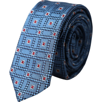 Dolce & Gabbana Blue Patterned 100% Silk Adjustable Men Tie