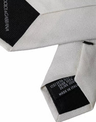 White Silk Classic Adjustable Men Tie