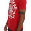 Frankie Morello Chic Red 'RIDERS' Motive Crewneck Tee