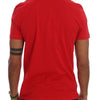 Frankie Morello Chic Red 'RIDERS' Motive Crewneck Tee