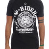 Frankie Morello Chic Black Crewneck Tee with 'RIDERS' Motif