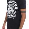 Frankie Morello Chic Black Crewneck Tee with 'RIDERS' Motif