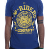 Frankie Morello Stylish Blue Riders Motif Cotton Tee