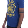 Frankie Morello Stylish Blue Riders Motif Cotton Tee