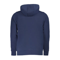 Blue Cotton Men Hooded Sweater