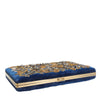 Dolce & Gabbana Blue Velvet Gold Frame Clutch Evening Party Purse Bag