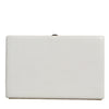 Dolce & Gabbana White Leather Gold Frame Clutch Evening Party Purse Bag