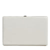 Dolce & Gabbana White Leather Gold Frame Clutch Evening Party Purse Bag