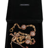 Dolce & Gabbana Gold Tone Brass Crystal Embellished Waist Chain Belt