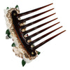 Dolce & Gabbana Brown Plastic Crystal Floral Women Hair Comb