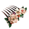 Dolce & Gabbana Brown Plastic Crystal Floral Women Hair Comb