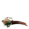 Dolce & Gabbana Brown Plastic Crystal Floral Women Hair Comb