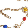 Dolce & Gabbana Gold Tone Brass Chain Floral Crystal Beaded Necklace