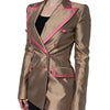 Dolce & Gabbana Metallic Brown Double Breasted Blazer Jacket