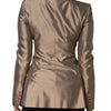 Dolce & Gabbana Metallic Brown Double Breasted Blazer Jacket