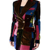 Dolce & Gabbana Multicolor Double Breasted Patchwork Blazer Jacket