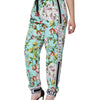 Dolce & Gabbana Green Floral Mid Waist Jogger Women Pants