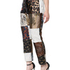 Dolce & Gabbana Multicolor Patchwork Jacquard High Waist Pants