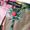 Dolce & Gabbana Beige Floral Jacquard High Waist Tapered Pants