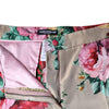 Dolce & Gabbana Beige Floral Jacquard High Waist Tapered Pants