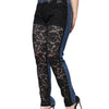 Dolce & Gabbana Black Floral Lace Front Skinny Denim Jeans