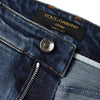 Dolce & Gabbana Dark Blue Cotton Tattered Skinny Denim Jeans