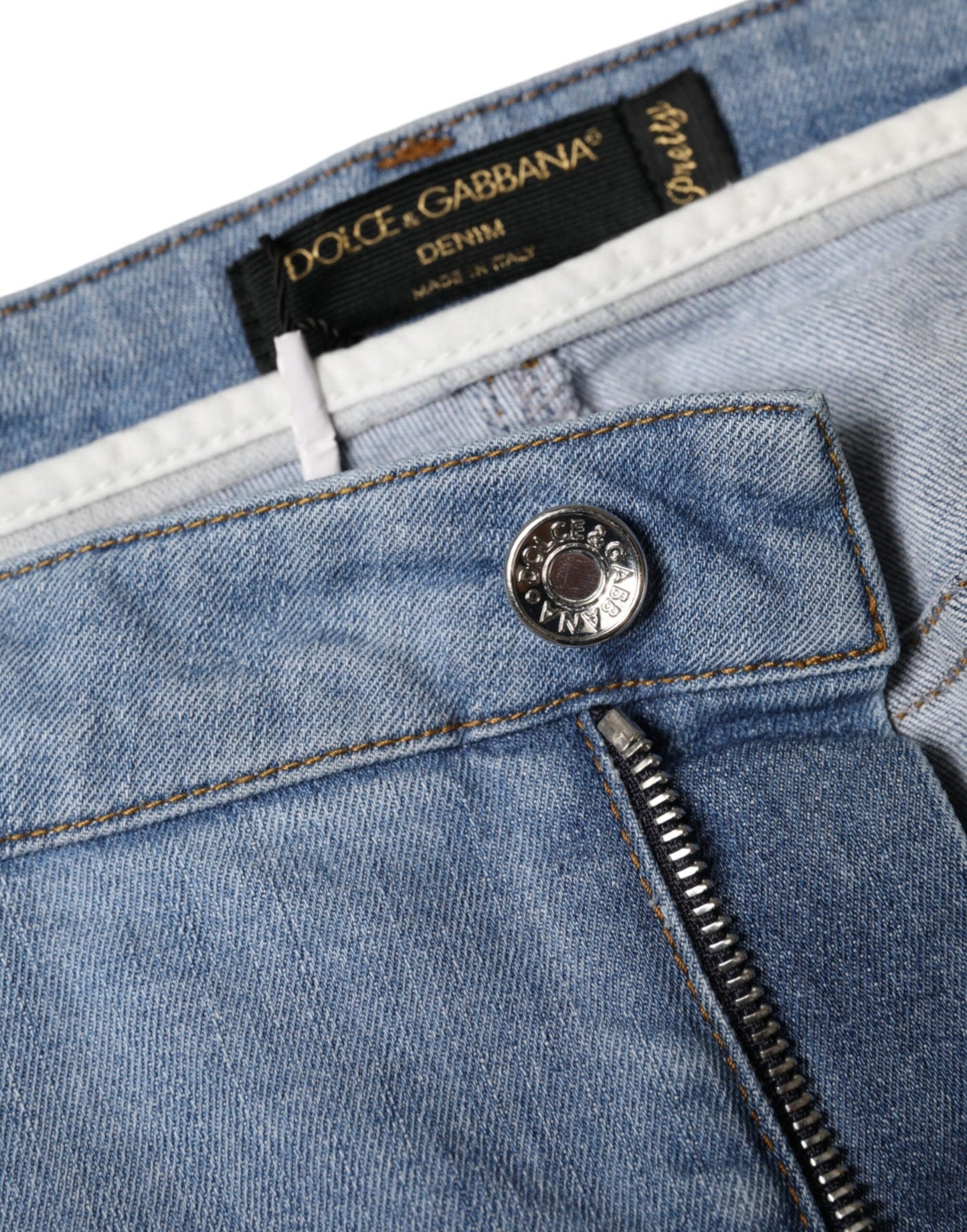 Dolce & Gabbana Blue Pretty Slim Fit Cotton Denim Jeans