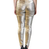 Dolce & Gabbana Metallic Gold High Waist Skinny Pants