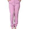 Dolce & Gabbana Pink Polyester High Waist Women Tapered Pants