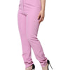 Dolce & Gabbana Pink Polyester High Waist Women Tapered Pants