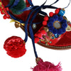 Dolce & Gabbana Multicolor Pom Pom Fur Wrap Sandals Shoes