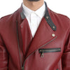 Dolce & Gabbana Radiant Red Leather Biker Motorcycle Jacket