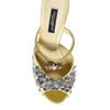 Dolce & Gabbana Yellow Mary Janes Satin Crystal Sandals Shoes