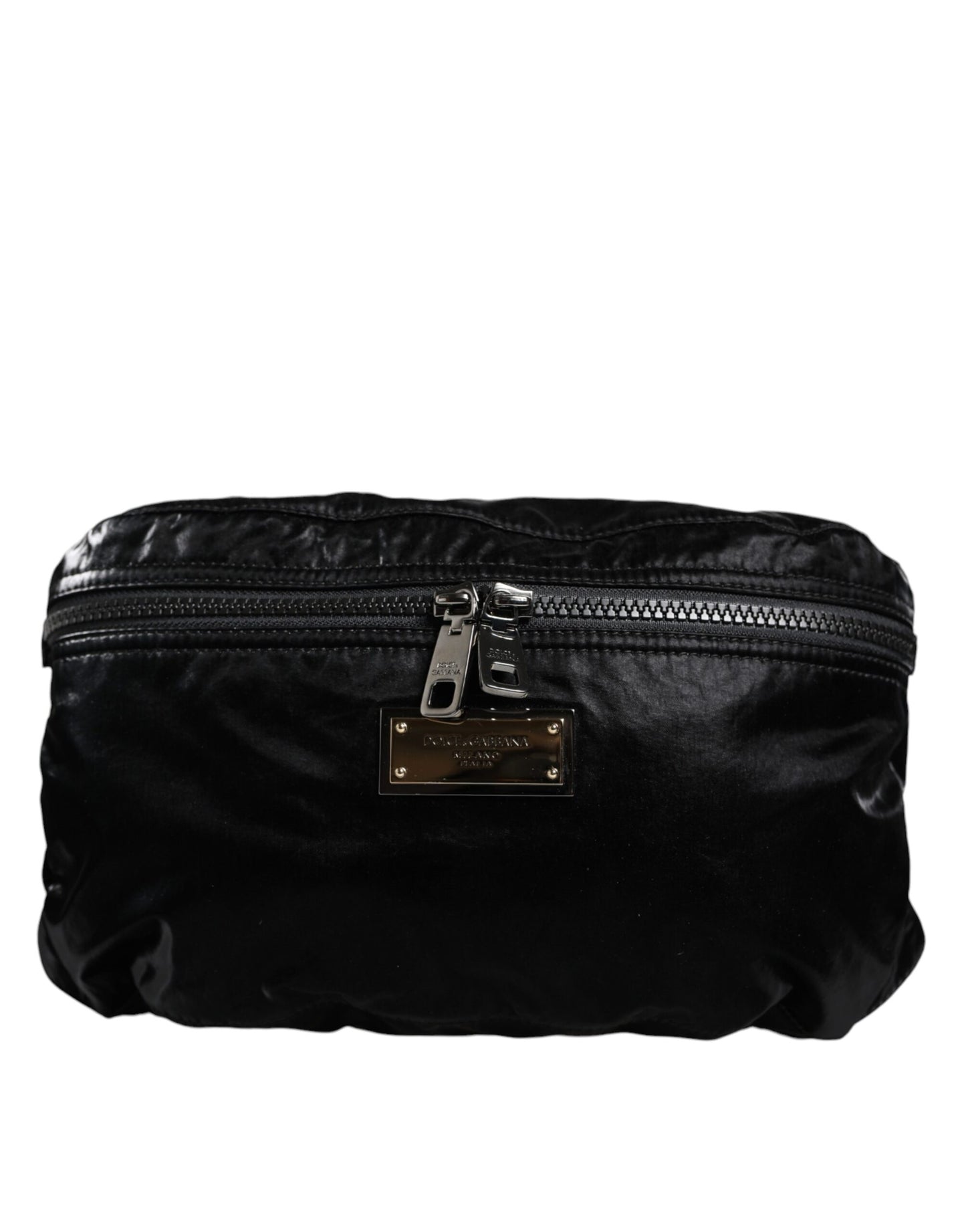 Dolce & Gabbana Black Nylon Fabric Belt Waist Fanny Pack Bag