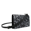 Dolce & Gabbana Black Gray Leopard Leather Bifold Card Slot Crossbody Bag