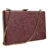 Dolce & Gabbana Maroon Leather Clutch Evening Crossbody Bag