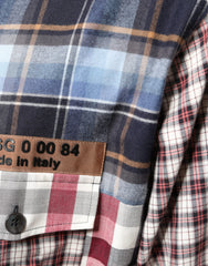 Multicolor Patchwork Button Down Casual Shirt