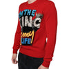 Dolce & Gabbana Red I'm The King Wool Crew Neck Sweatshirt Sweater