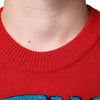 Dolce & Gabbana Red I'm The King Wool Crew Neck Sweatshirt Sweater