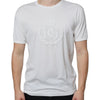 Dolce & Gabbana White Logo Embossed Cotton Crewneck T-shirt