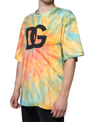 Multicolor Tie-Dye Logo Cotton T-shirt