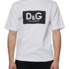 Dolce & Gabbana White Cotton DG Logo Print Casual T-shirt