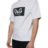 Dolce & Gabbana White Cotton DG Logo Print Casual T-shirt